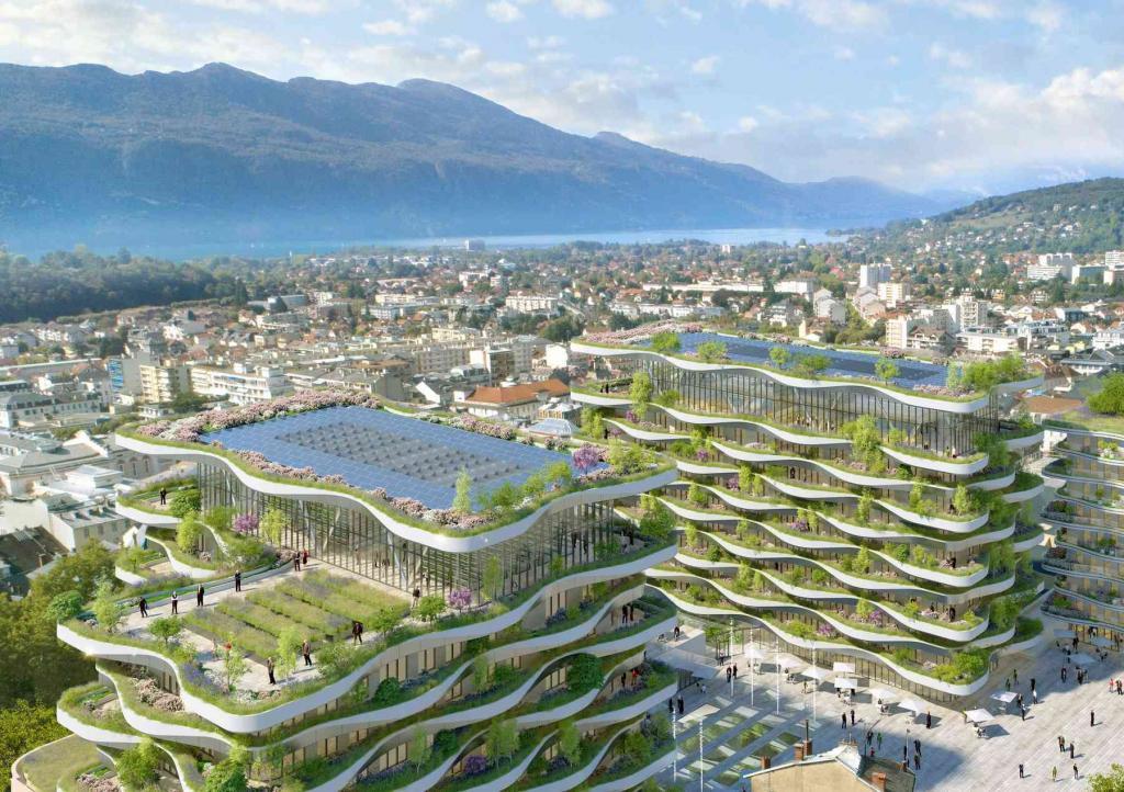 Toitures terrasses végétalisées pour la rénovation d'Aix les Bains Vincent Callebaut